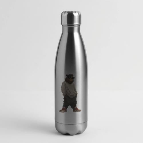 Urban Streetwear Bear Cool Apparel Design - 17 oz Insulated Stainless Steel Water Bottle