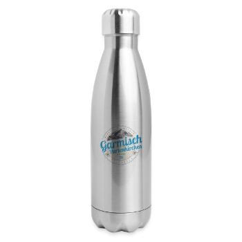 Garmisch Partenkirchen Bavaria Vintage Alps German - 17 oz Insulated Stainless Steel Water Bottle - silver - Right