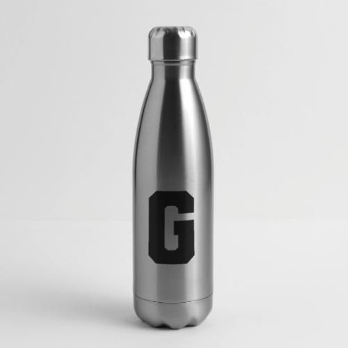 Varsity Letter G Collegiate Alphabet Art - 17 oz Insulated Stainless Steel Water Bottle