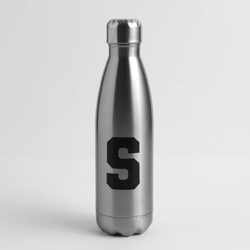 Varsity Letter S Collegiate Alphabet Art - 17 oz Insulated Stainless Steel Water Bottle