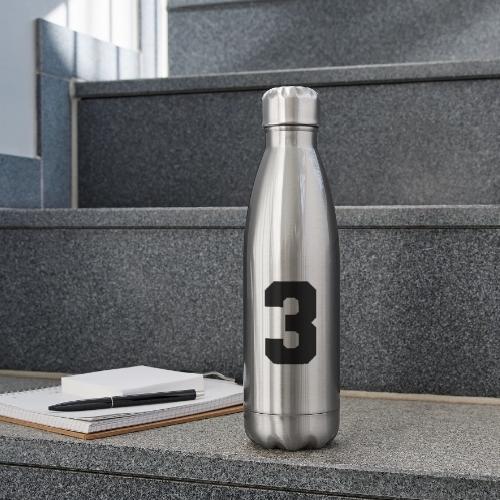 Varsity Number 3 Athletic Font - 17 oz Insulated Stainless Steel Water Bottle