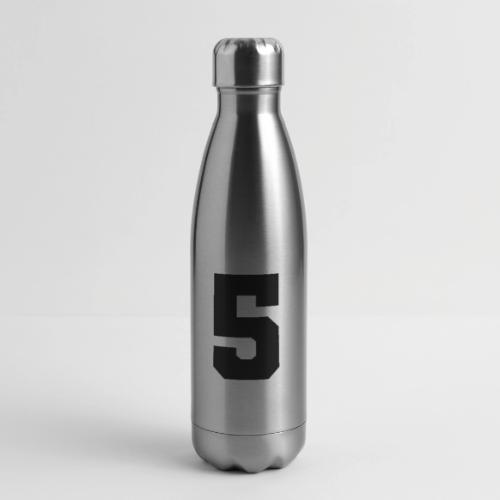 Varsity Number 5 Athletic Design - 17 oz Insulated Stainless Steel Water Bottle