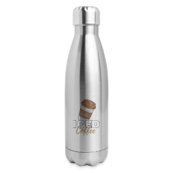 Powered by Iced Coffee - 17 oz Insulated Stainless Steel Water Bottle - silver - Right
