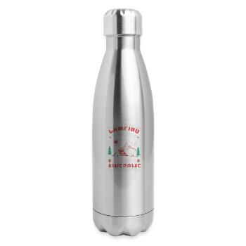 Camping is awesome beer make it awesome - 17 oz Insulated Stainless Steel Water Bottle - silver - Right