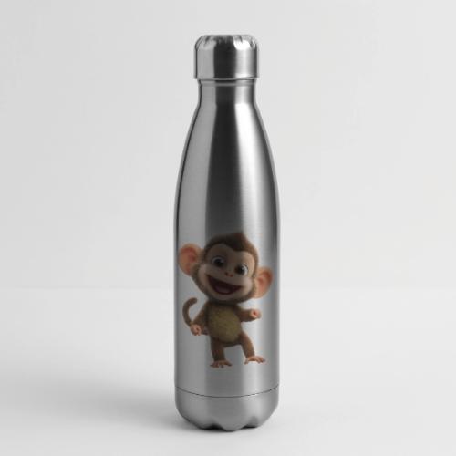 Happy Baby Monkey Standing - 17 oz Insulated Stainless Steel Water Bottle