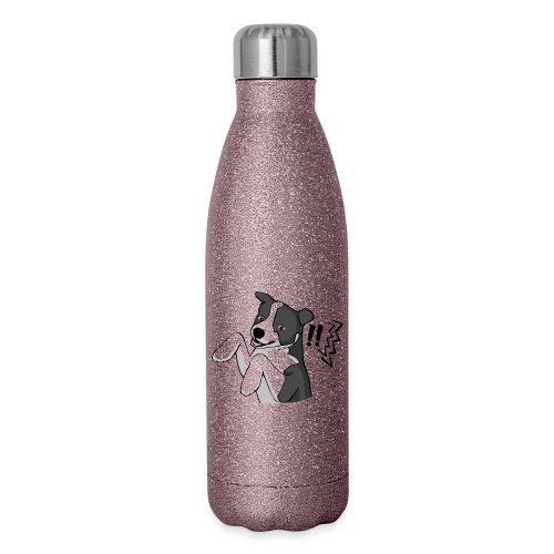 Surprised Border Collie - 17 oz Insulated Stainless Steel Water Bottle
