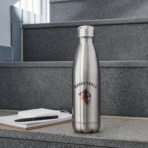 Basketball Never Stops - 17 oz Insulated Stainless Steel Water Bottle