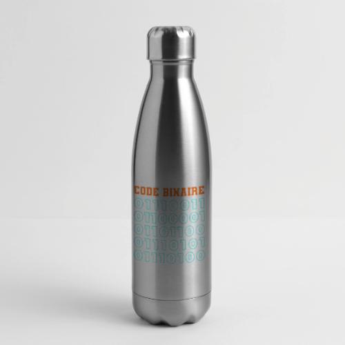 Hi in binary code - 17 oz Insulated Stainless Steel Water Bottle
