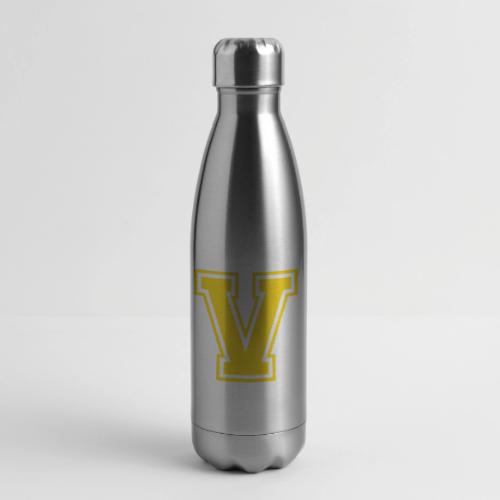 Letter V – Capital Athletic Alphabet Monogram - 17 oz Insulated Stainless Steel Water Bottle