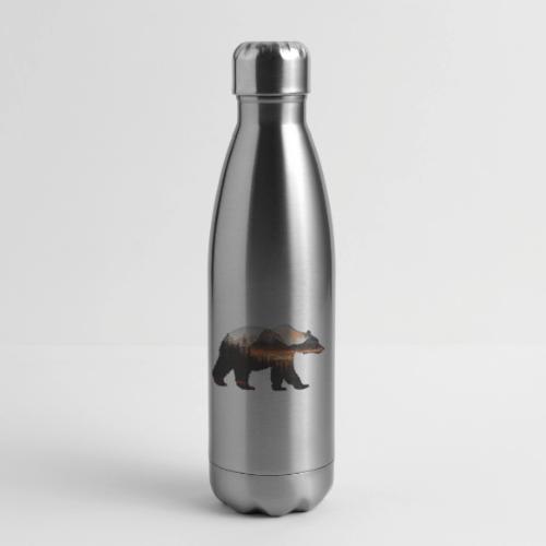 Canada Bear: fiery tones - 17 oz Insulated Stainless Steel Water Bottle