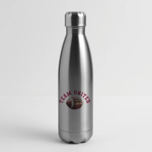 Team United American Football Design - 17 oz Insulated Stainless Steel Water Bottle
