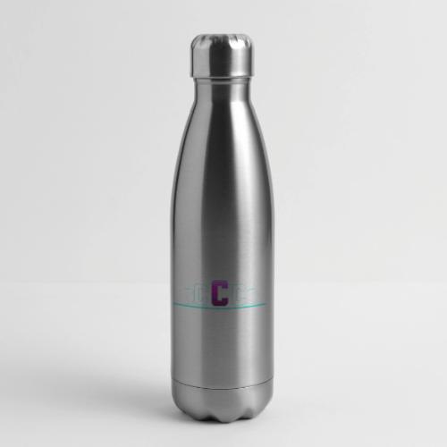 Letter C – Capital Varsity Alphabet Monogram - 17 oz Insulated Stainless Steel Water Bottle