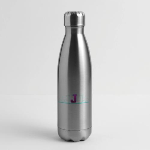 Letter J – Capital Varsity Alphabet Monogram - 17 oz Insulated Stainless Steel Water Bottle