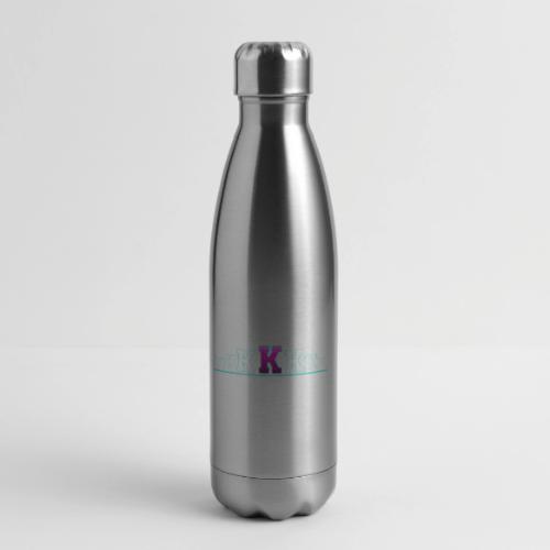 Letter K – Capital Varsity Alphabet Monogram - 17 oz Insulated Stainless Steel Water Bottle