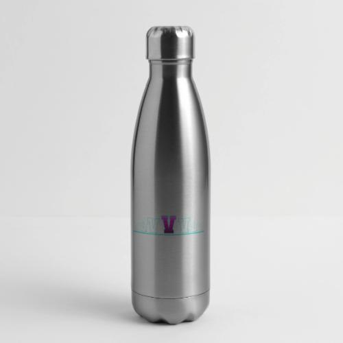 Letter V – Capital Varsity Alphabet Monogram - 17 oz Insulated Stainless Steel Water Bottle