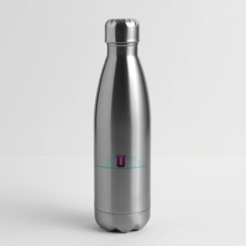 Letter U – Capital Varsity Alphabet Monogram - 17 oz Insulated Stainless Steel Water Bottle