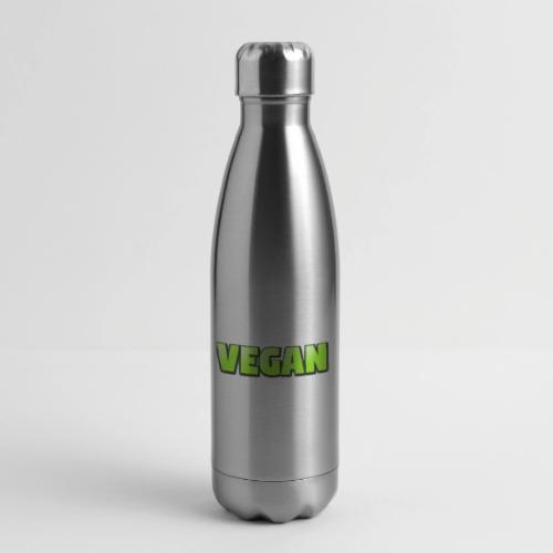 Vegan Bold Green Typography Design - 17 oz Insulated Stainless Steel Water Bottle