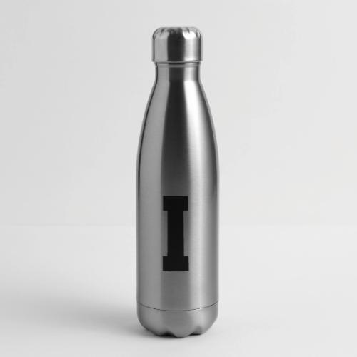 Varsity Letter I Collegiate Monogram - 17 oz Insulated Stainless Steel Water Bottle