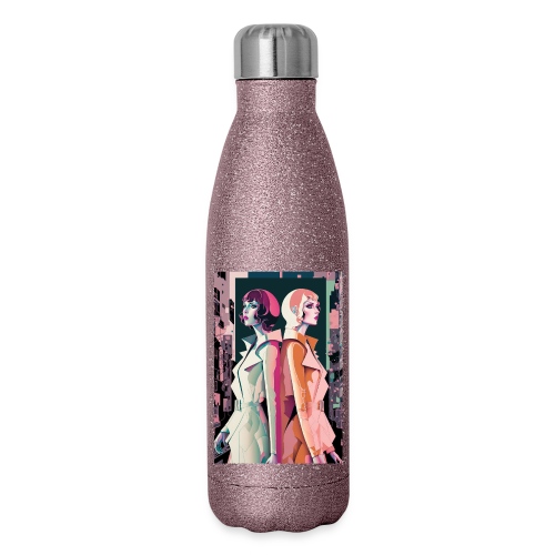 Trench Coats - Vibrant Colorful Fashion Portrait - Insulated Stainless Steel Water Bottle