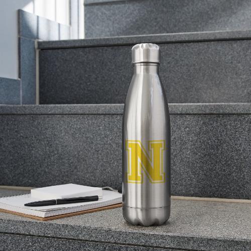 Letter N – Capital Athletic Alphabet Monogram - 17 oz Insulated Stainless Steel Water Bottle