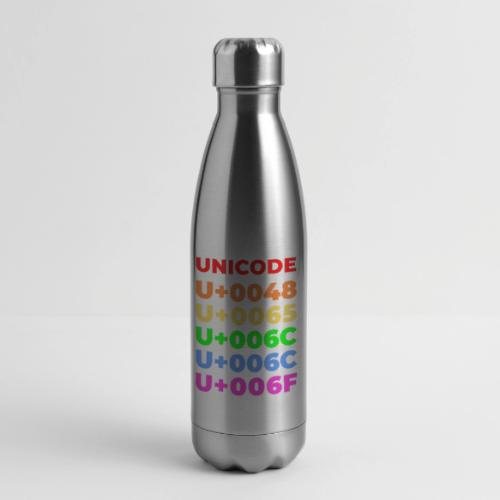 Hello, in unicode - 17 oz Insulated Stainless Steel Water Bottle