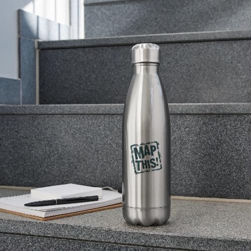 MapThis! Black Stamp Logo - 17 oz Insulated Stainless Steel Water Bottle
