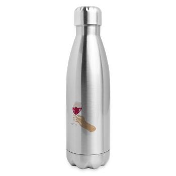Wine Drinking Wine Tasting Wine Lover Design - 17 oz Insulated Stainless Steel Water Bottle - silver - Right