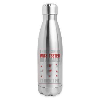 Against Animal Testing - 17 oz Insulated Stainless Steel Water Bottle - silver - Right