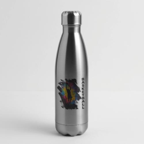 High Energy Basketball Paint Splatter Art - 17 oz Insulated Stainless Steel Water Bottle