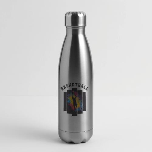 Basketball Slam Dunk Splash Design - 17 oz Insulated Stainless Steel Water Bottle