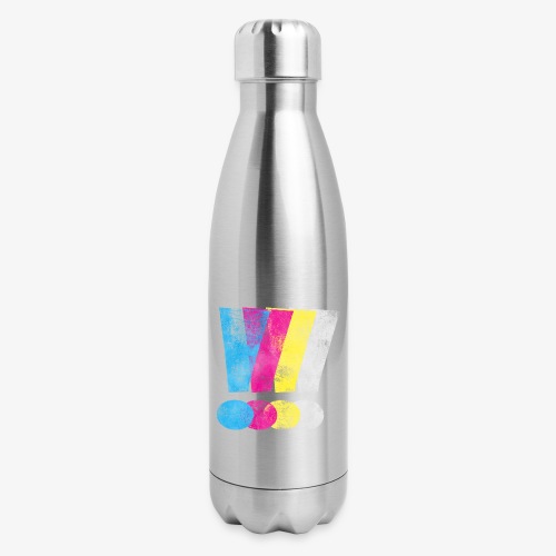 Large Distressed CMYK Exclamation Points - 17 oz Insulated Stainless Steel Water Bottle