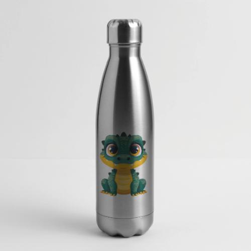 Smiling Cartoon Alligator - 17 oz Insulated Stainless Steel Water Bottle