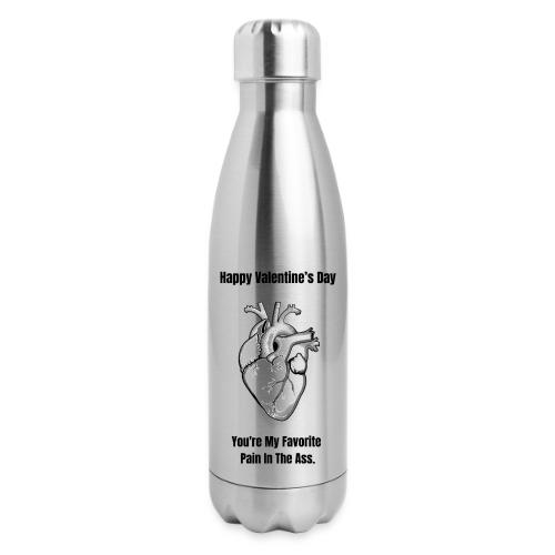 I'm Glad I Swiped Right T-Shirt | Funny Valentine - 17 oz Insulated Stainless Steel Water Bottle