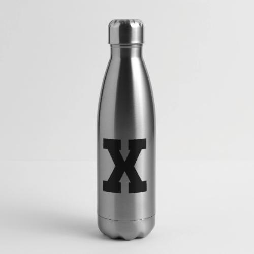 Varsity Letter X Athletic Monogram - 17 oz Insulated Stainless Steel Water Bottle