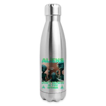 Alien Selfie - Aliens Don't Believe - 17 oz Insulated Stainless Steel Water Bottle - silver - Right