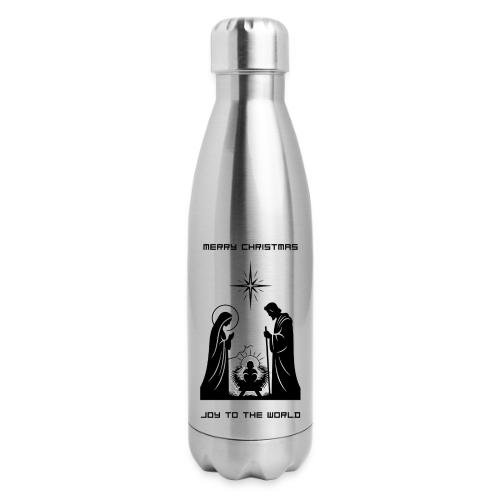 Joy to the World T-Shirt | Minimalist Nativity - 17 oz Insulated Stainless Steel Water Bottle