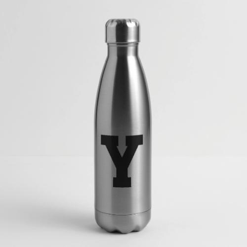 Varsity Letter Y Collegiate Alphabet Art - 17 oz Insulated Stainless Steel Water Bottle
