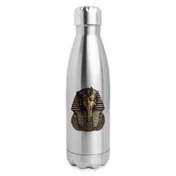 Tutankhamun - Majestic Pharaoh Print - History Art - 17 oz Insulated Stainless Steel Water Bottle - silver - Right