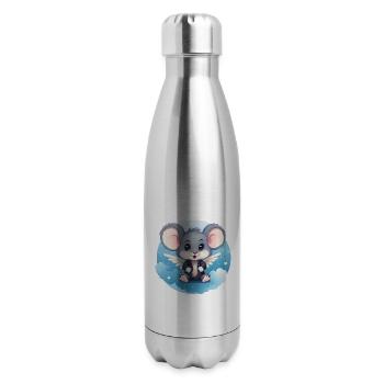 Mouse Angel Wings Rat - 17 oz Insulated Stainless Steel Water Bottle - silver - Right