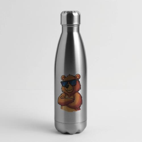 Cool Bear Sunglasses Cartoon Design - 17 oz Insulated Stainless Steel Water Bottle