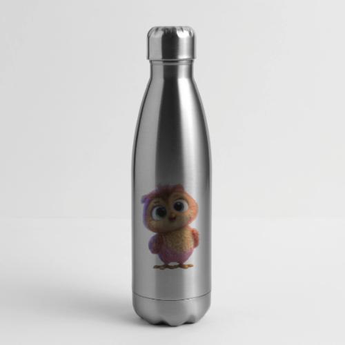 Adorable Baby Owl with Big Eyes - 17 oz Insulated Stainless Steel Water Bottle