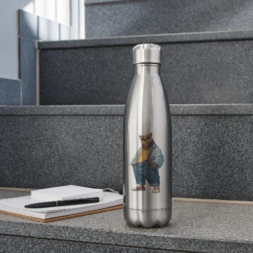 Fashion Streetwear Bear Cartoon Art - 17 oz Insulated Stainless Steel Water Bottle