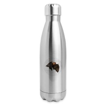 Bat Watercolor Drawing - 17 oz Insulated Stainless Steel Water Bottle - silver - Right