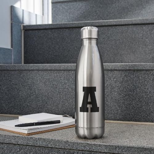 Varsity Letter A Athletic Monogram Design - 17 oz Insulated Stainless Steel Water Bottle