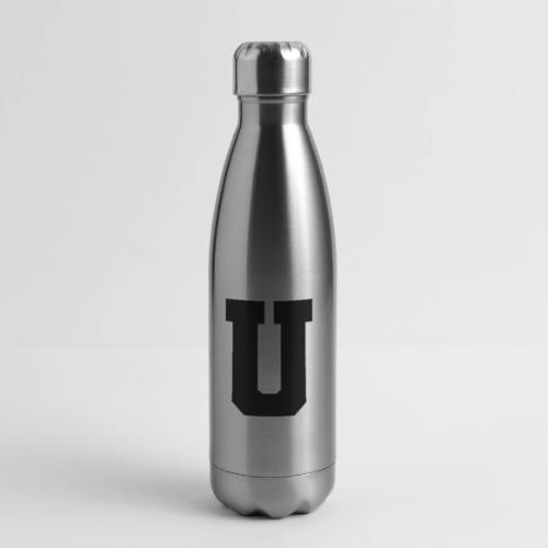 Varsity Letter U Collegiate Monogram - 17 oz Insulated Stainless Steel Water Bottle