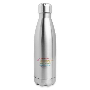 Single, Taken, No Time For Your Heteronormativity - 17 oz Insulated Stainless Steel Water Bottle - silver - Right