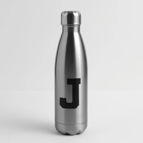 Varsity Letter J Athletic Alphabet Graphic - 17 oz Insulated Stainless Steel Water Bottle