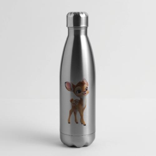 Sweet 3D Baby Deer with Big Eyes - 17 oz Insulated Stainless Steel Water Bottle