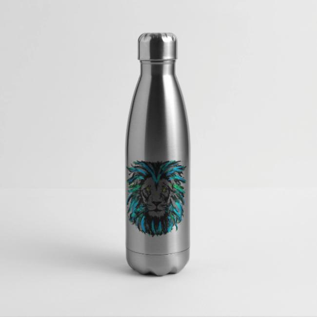 Turquoise Lion Head Drawing - Zodiac Leo