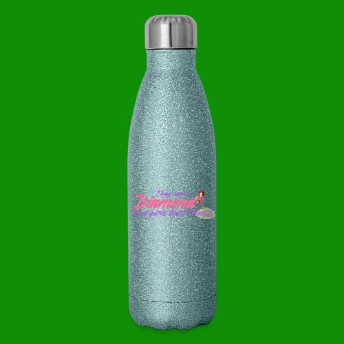 Softball Diamond is a girls Best Friend - 17 oz Insulated Stainless Steel Water Bottle